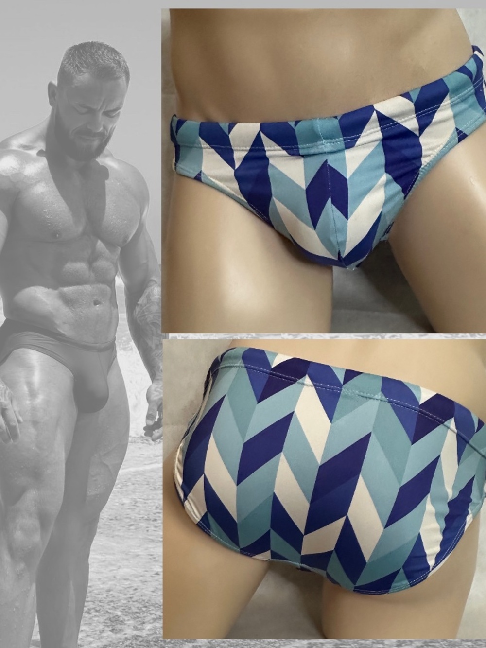 Exotic Low Rise Swimsuit Small 30-36" waist Gently worn Nylon/spandex